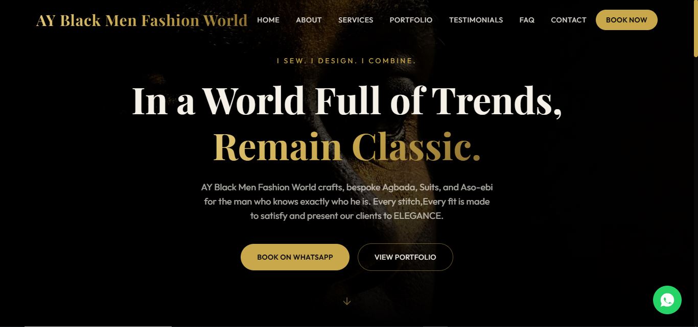 AY Black Men Fashion World homepage