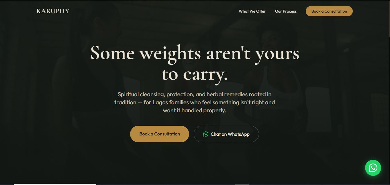 Karuphy spiritual practice website homepage